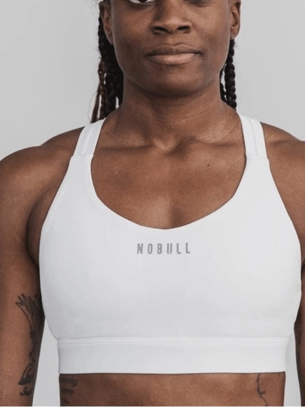NOBULL White Cross-Back Sports Bra size medium